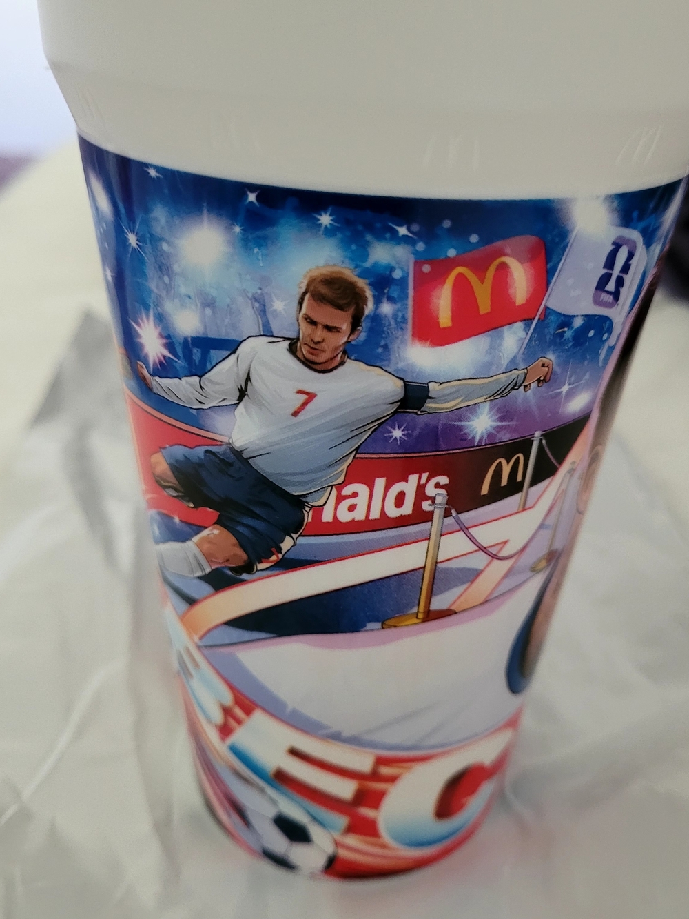 McDonald's X Fifa 2026 Soccer Party Cups in Blue, Red, White David  Beckham.